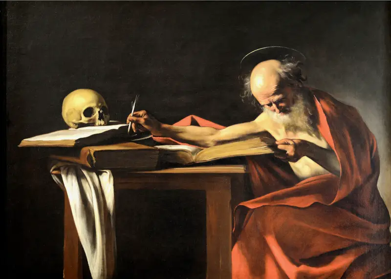 Der Heilige Hieronymus schreibt von Caravaggio